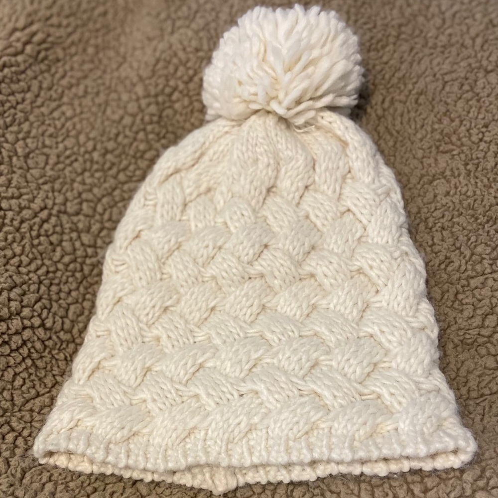 White Cable Knit Hat